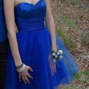 Bright royal strapless tutu dress!